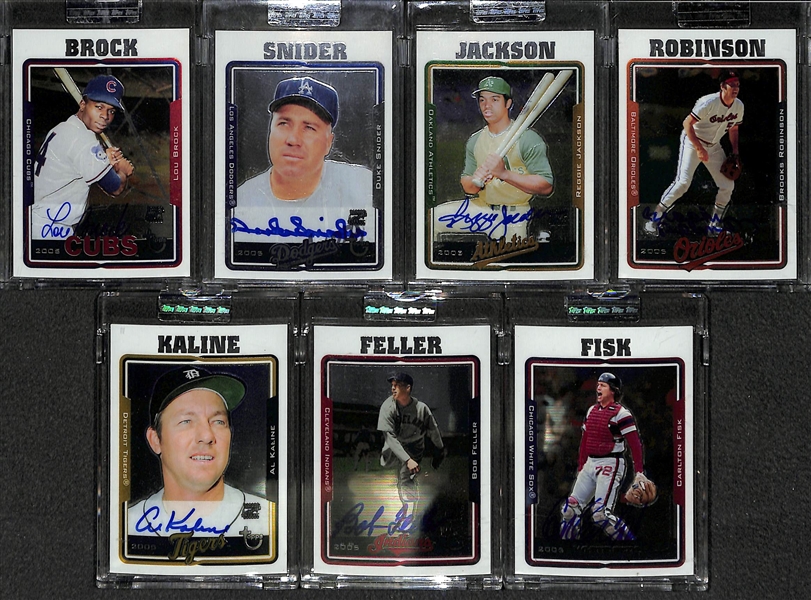 Lot Of 7 2005 Topps Chrome Retired Autograph Cards w. Snider & Jackson