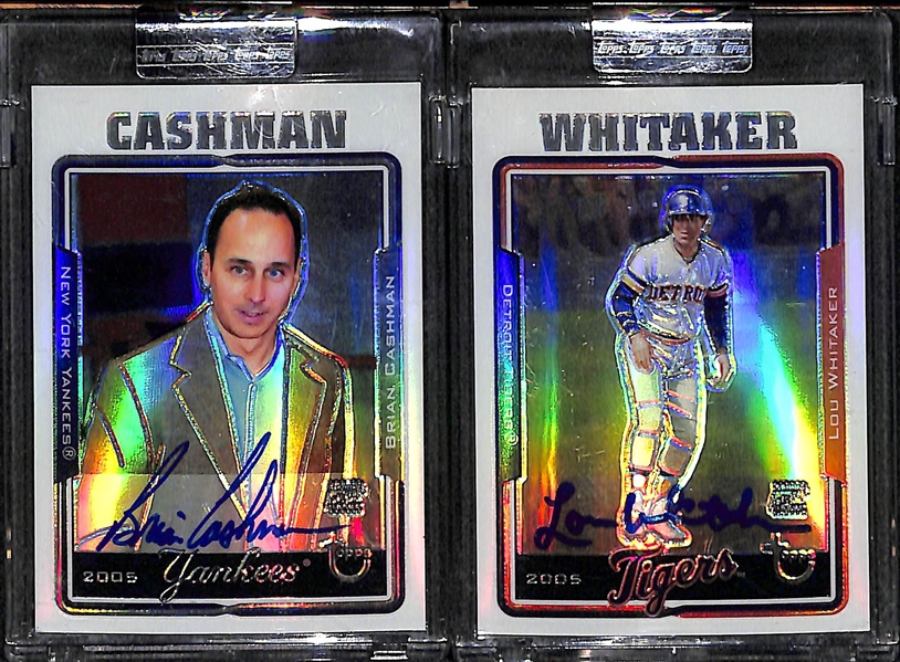 Lot Of 4 2005 Topps Chrome Retired Autograph Refractor Cards /25 w. Brian Cashman