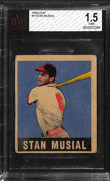 1949 Leaf Baseball Lot - Stan Musial (BVG 1.5) and Phil Rizzuto (BVG 2.5)