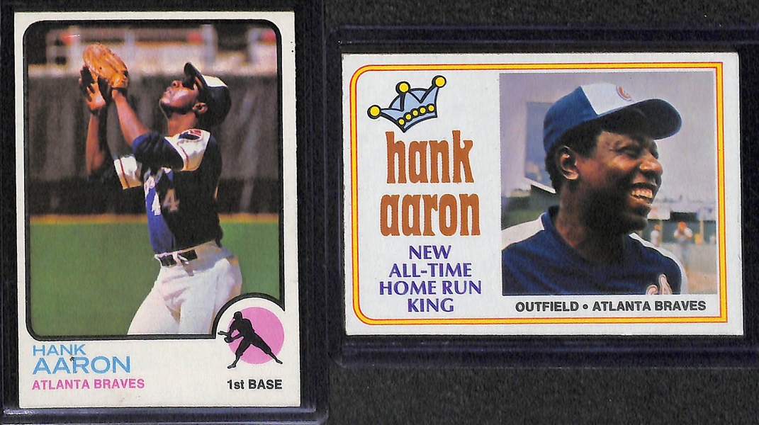 Lot of (7) Vintage Hank Aaron Cards w/ 1968 Topps