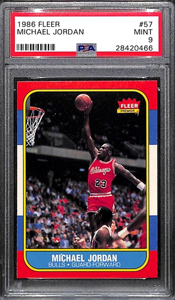 High Grade PSA 9 1986-87 Fleer Michael Jordan Rookie Card (#57) - MINT!