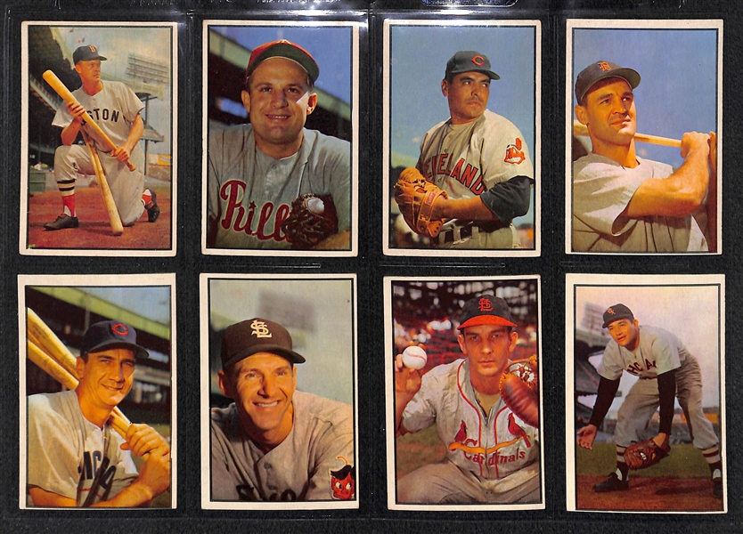 Lot of 36 Different 1953 Bowman Color Baseball Cards w. Joe Garagiola