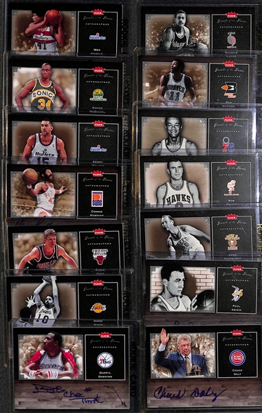 Lot Of 14 Basketball Legends Autograph Cards w. Chuck Daly