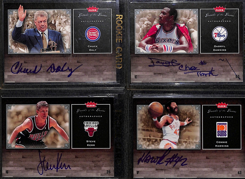 Lot Of 14 Basketball Legends Autograph Cards w. Chuck Daly