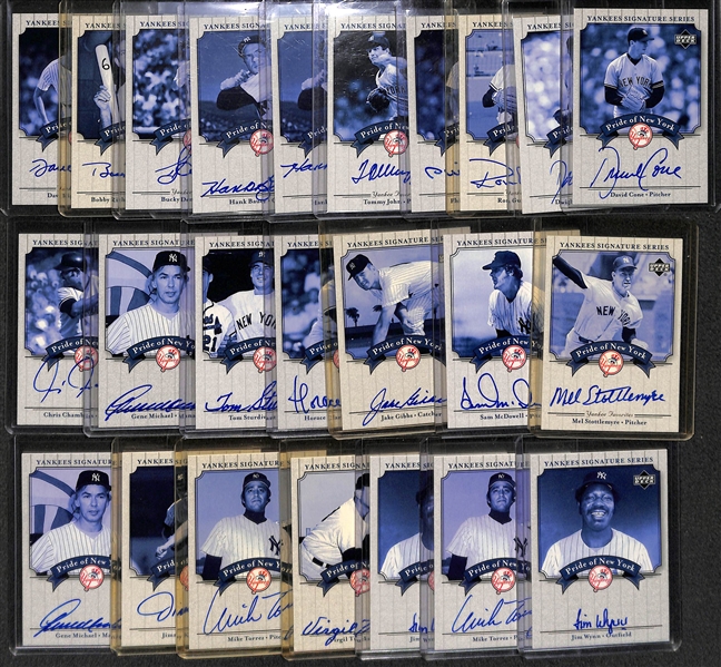 Lot Of 25 Yankees Autograph Cards w. Cone & Gooden