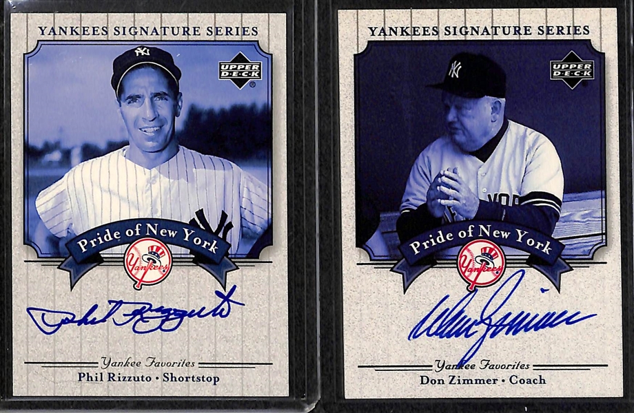 Lot Of 7 Yankees Autograph Cards w. Berra & Torre