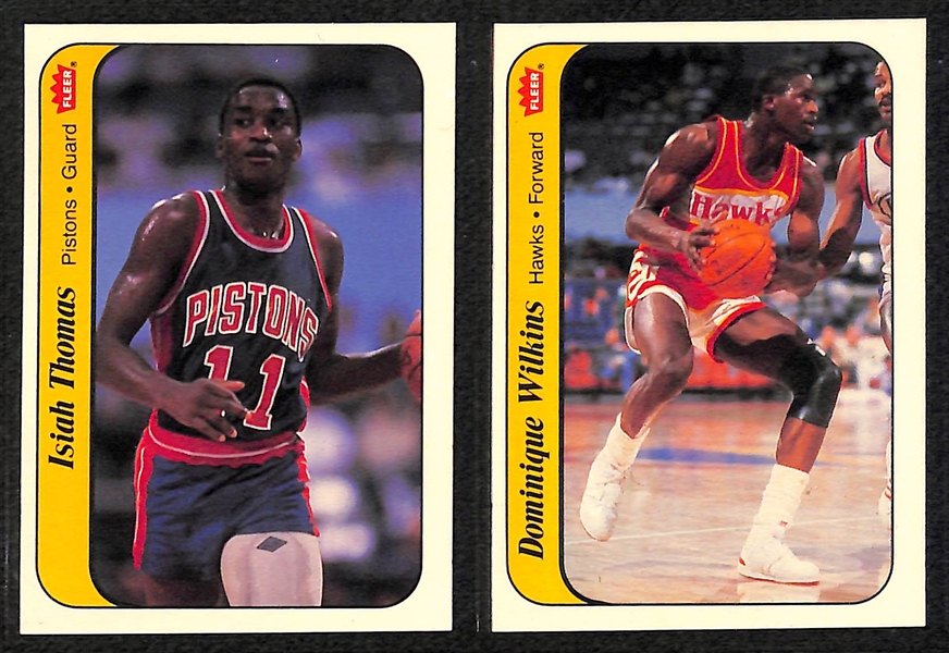 1986-87 Fleer Basketball Sticker Set w/ Michael Jordan Rookie Sticker (11 of 11 cards)
