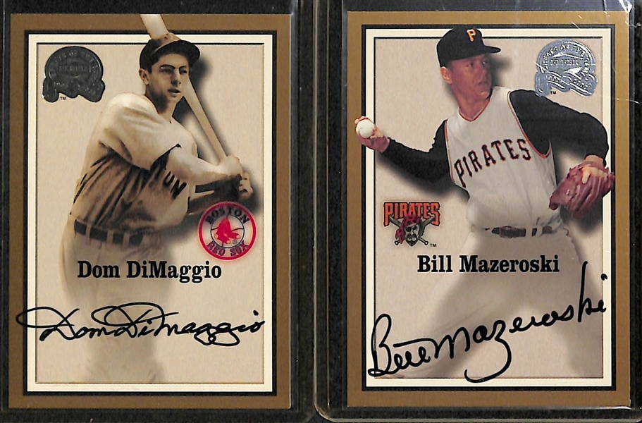 Lot Of 22 Fleer Greats Autograph Cards w. D. DiMaggio & Mazeroski