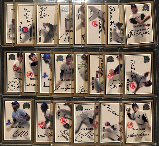Lot Of 22 Fleer Greats Autograph Cards w. Cepeda & Roe