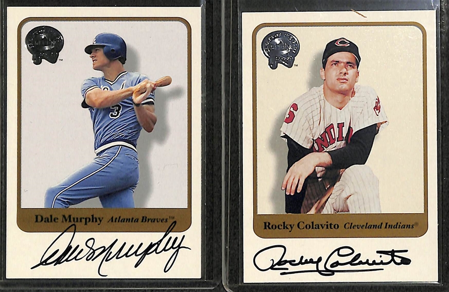 Lot Of 17 Fleer Greats Autograph Cards w. Rocky Colavito
