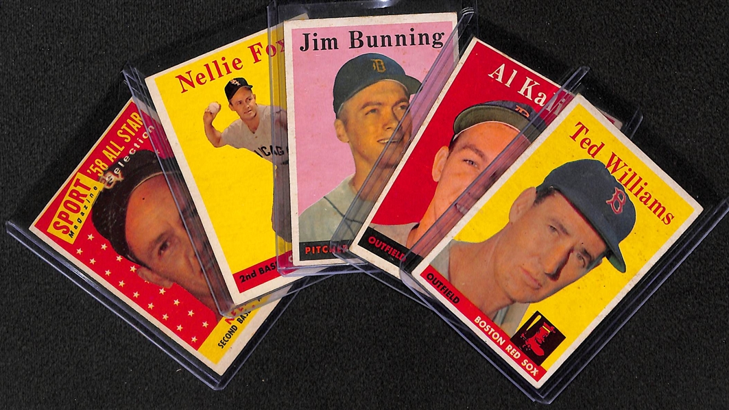 Lot of 5 - 1958 Star Cards w. Ted Williams