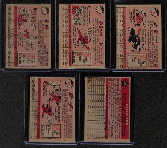 Lot of 5 - 1958 Star Cards w. Ted Williams