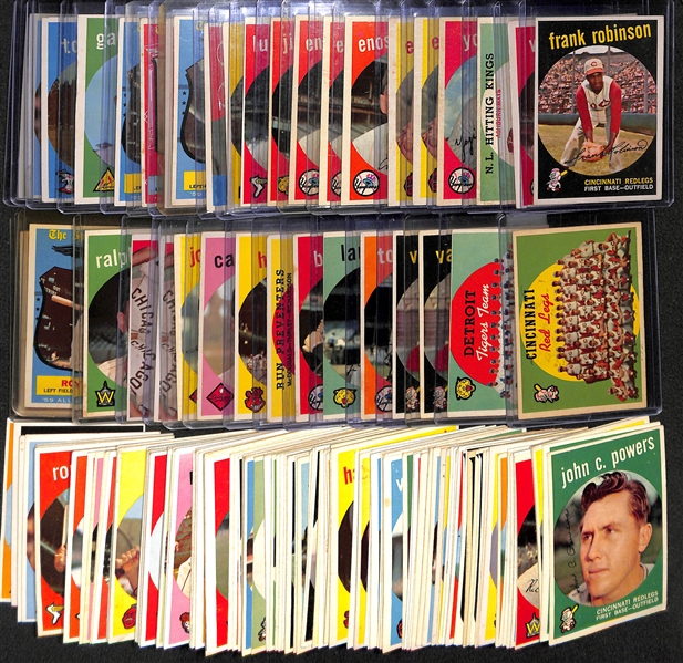 Lot of 150+ Assorted 1959 Topps Baseball Cards w. Frank Robinson