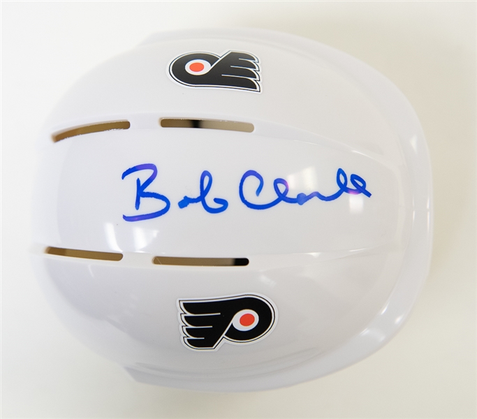 Bob Clarke Signed Flyers Mini Helmet
