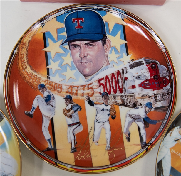 Lot of Baseball Memorabilia - Joe DiMaggio Albums (sealed) and (3) Collector Plates (N. Ryan, B. Robinson, D. Mattingly)
