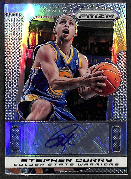 2013-14 Panini Prizm Stephen Curry Autograph Refractor Card 21/25