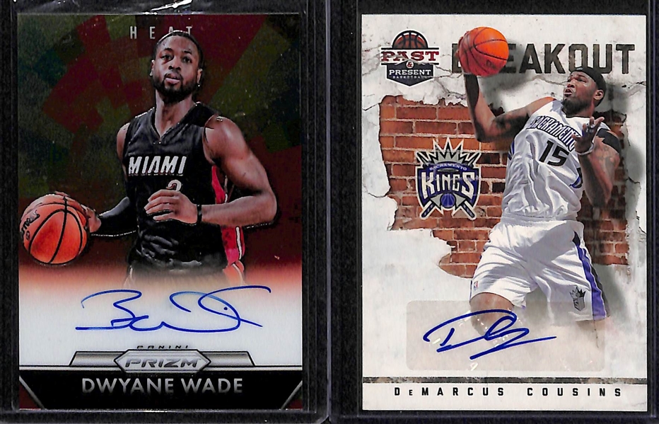 Lot Of 5 Basketball Stars Autograph Cards w. Wade - Anthony - Gordon