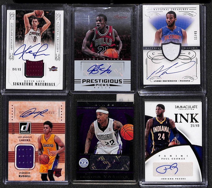 Lot Of 6 Basketball Stars Autograph Cards w. Kevin Love & Jimmy Butler