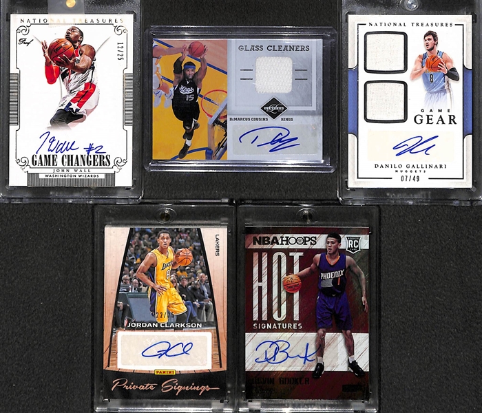 Lot Of 5 Basketball Autograph Cards w. Wall & Cousins