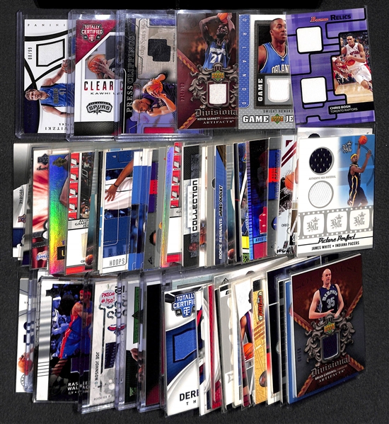 Lot Of 64 Basketball Relic Cards w. Leonard & Nowitzki