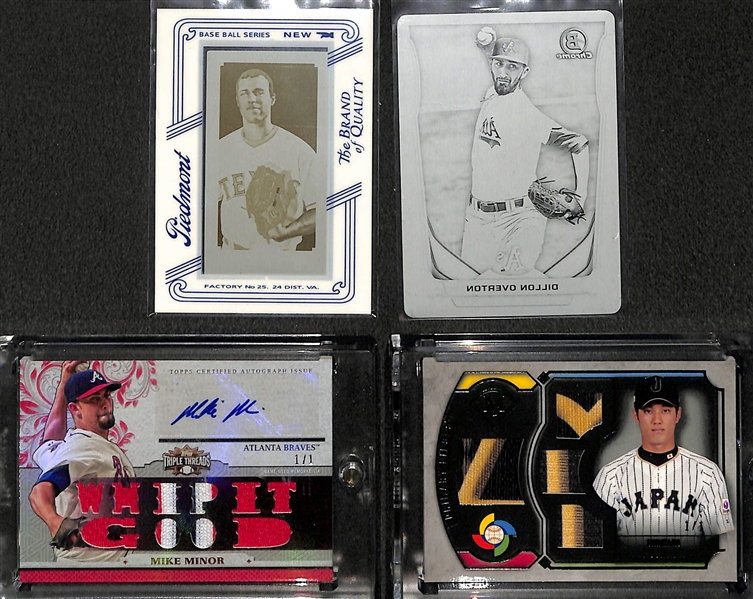 Lot Of 4 Baseball 1/1 Cards w/ Fujinami Patch