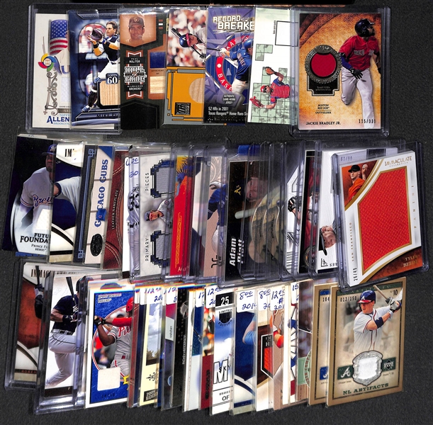 Lot Of 49 Baseball Relic Cards w. Stanton & Piazza