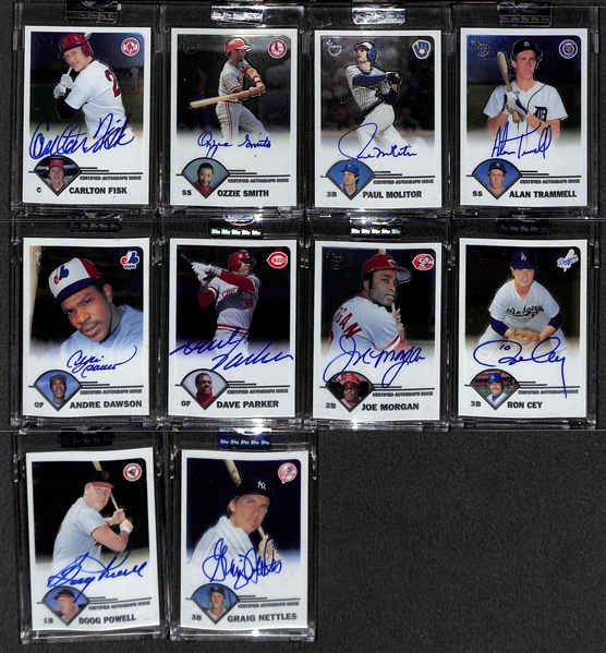 Lot Of 10 2003 Topps Chrome Retired Autograph Cards w. Fisk & Smith