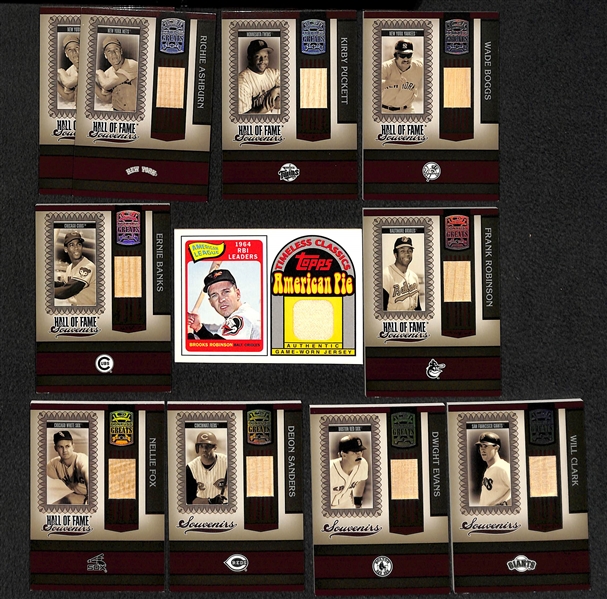 Lot Of 22 Baseball Relic Cards w. Ashburn & Puckett