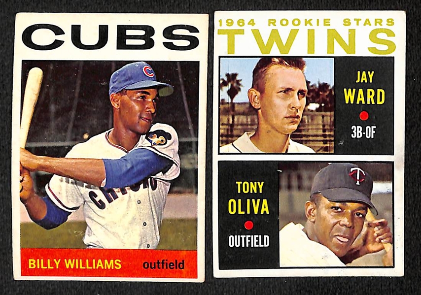 Lot of 288 Different 1964 Topps Baseball Cards w. 34 High Numbers w. Pete Rose & Willie Mays