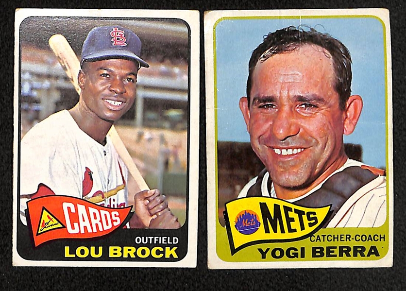 1965 Topps Baseball Partial Set - 499 of 598 Cards - w. Ernie Banks & Willie Mays