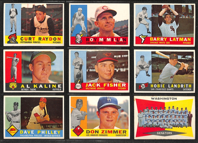 Lot of 175+ Assorted 1958-1960 Topps Baseball Cards w. 1960 Ernie Banks & Bob Gibson