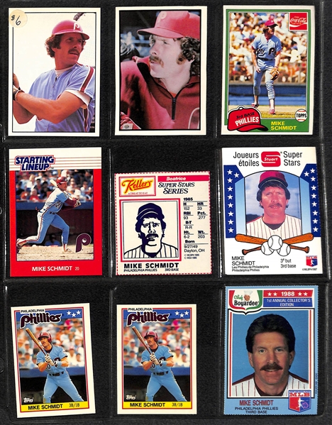Lot Of Approximately 250+ Assorted Mike Schmidt Cards 1974-1990