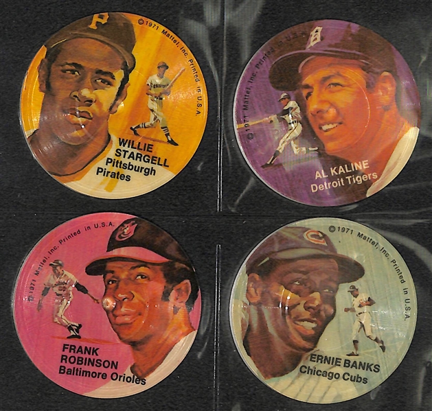 Lot of 11 - 1971 Mattel Instant Replay Baseball Discs w. Mays x2