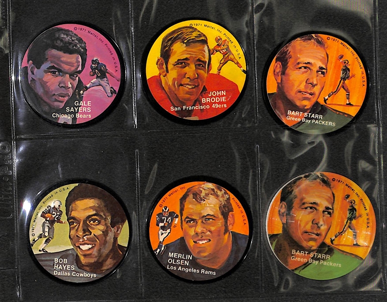 Lot of 20 - 1971 Mattel Instant Replays Discs - Basketball, Football, Racing  - w. Wilt Chamberlain x3