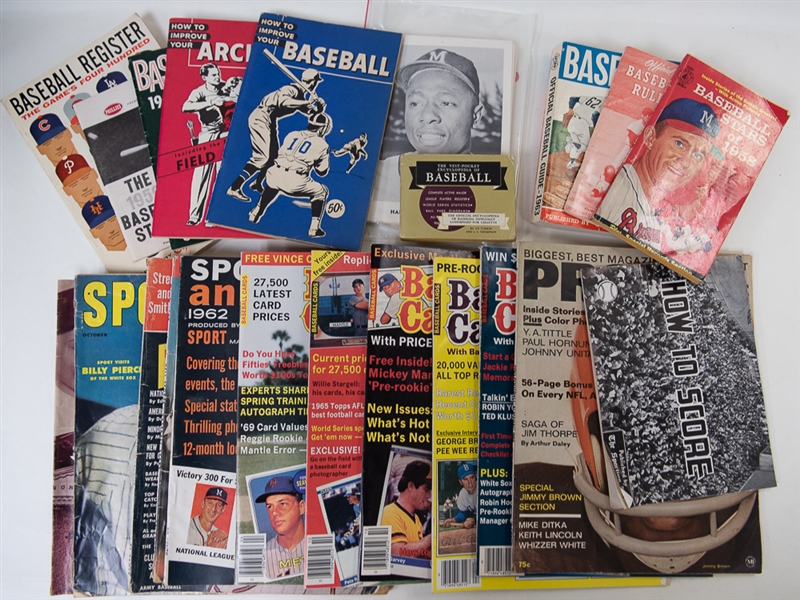Large Lot Of Sports Magazines, Books & Photos w. Jay Publishing Photos (including Mantle)