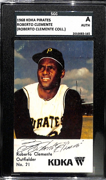 RARE 1968 Roberto Clemente KDKA Pirates Baseball Card Which Came Directily from Roberto Clemente's Family