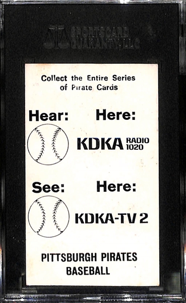 RARE 1968 Roberto Clemente KDKA Pirates Baseball Card Which Came Directily from Roberto Clemente's Family