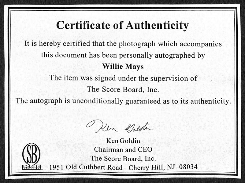Willie Mays Signed 8x10 Photo - JSA