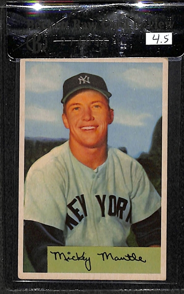 1954 Bowman Baseball Near Complete Card Set (Missing 3) w. Mickey Mantle BVG 4.5