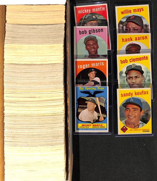 1959 Topps Baseball Complete Set w. Mantle & Gibson RC
