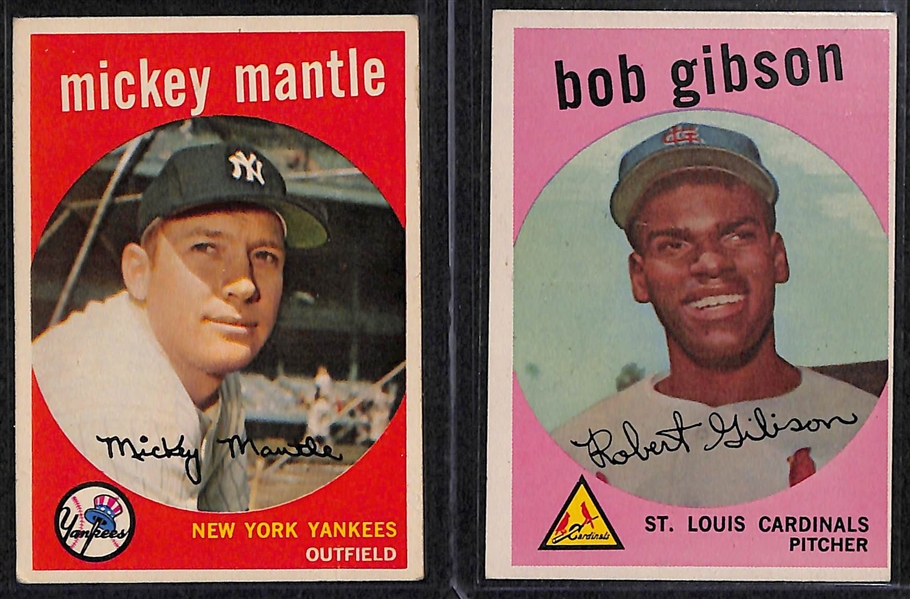 1959 Topps Baseball Complete Set w. Mantle & Gibson RC