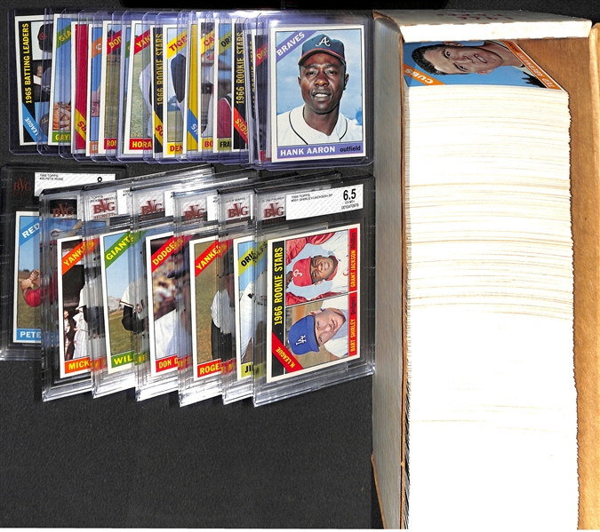 1966 Topps Baseball Complete Set (Inc. Pete Rose BVG 8, Mantle BVG 6.5) - Fresh from the Pack Condition