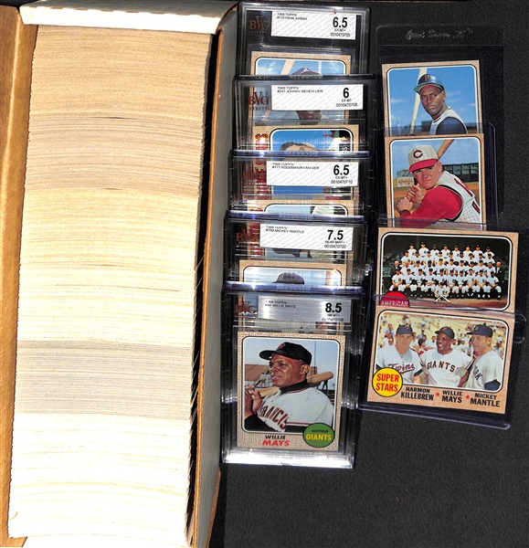 1968 Topps Baseball Complete Set (Inc. Mays BVG 8.5, Mantle BVG 7.5, Ryan RC BVG 6.5) - Fresh From the Pack Condition