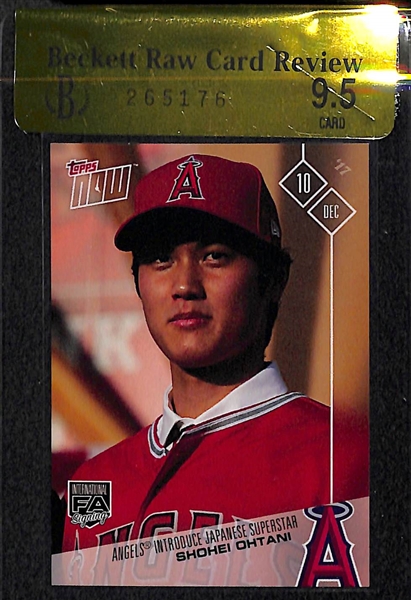 Lot of (2) 2017 Shohei Ohtani Topps Now Rookie Cards - Raw Graded BGS 9.5 Gem Mint