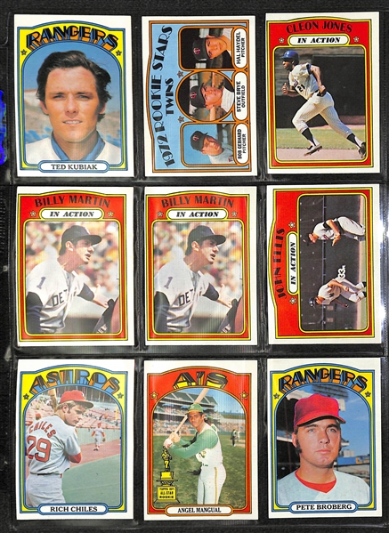 Lot of Approximately (350) 1972 Topps Baseball Cards w/ Minor Stars