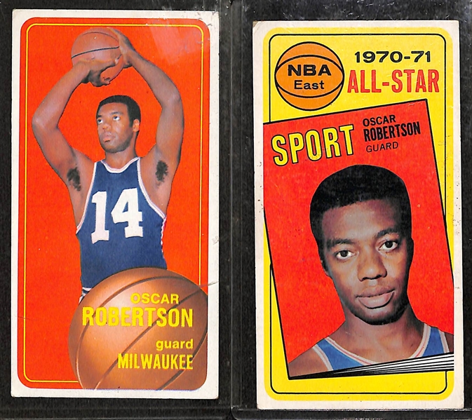 Lot of 55 - 1970-88 Basketball & Hockey Cards w. 1970-71 Oscar Robertson & 1986 Fleer Barkley
