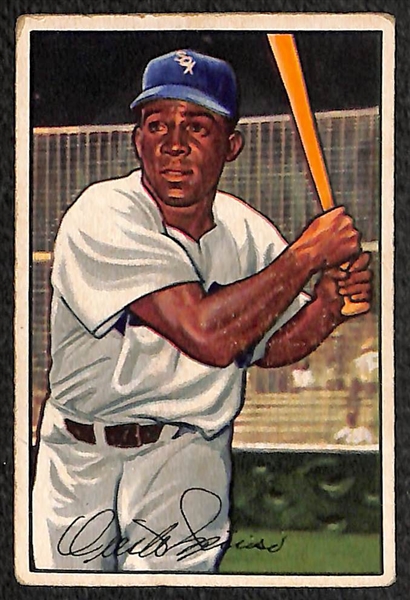 Lot of 3 - 1952 Bowman Baseball Cards - Feller, Rizzuto, & Minoso RC