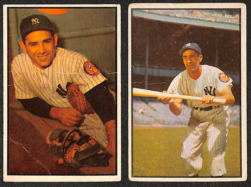 Lot of 2 - 1953 Bowman Baseball Cards - Yogi Berra & Phil Rizzuto