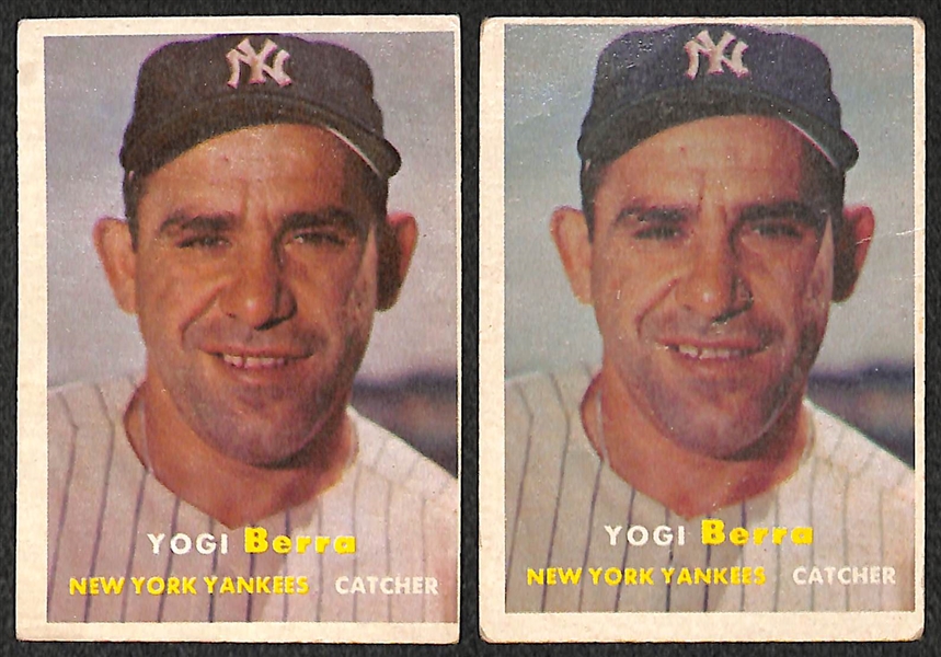 Lot of 2 - 1957 Topps Yogi Berra Cards