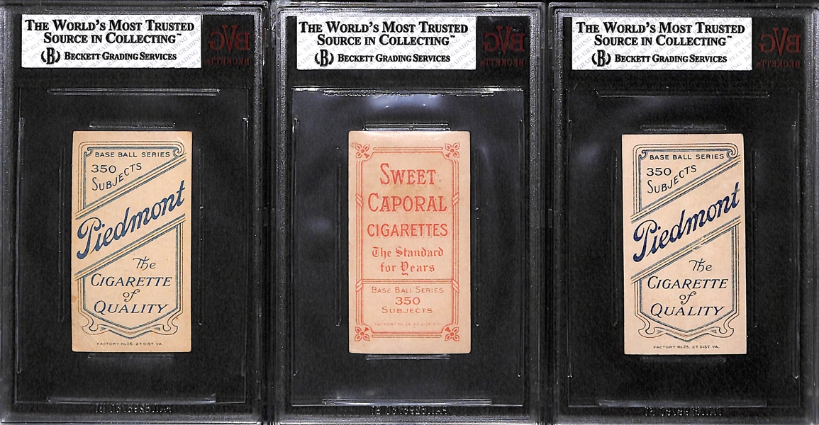 Lot of 3 - 1909-11 T206 Cards - Clarke, Ganzel, Strang - BVG
